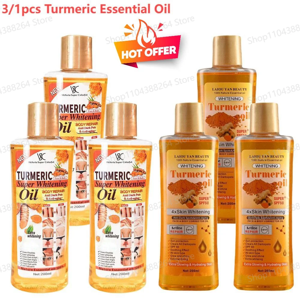 3/1pcs Turmeric Essential Oil Facial Body Massage oil Diffuser Aromatherapy Brightening Smoothing Body Face SkinCare