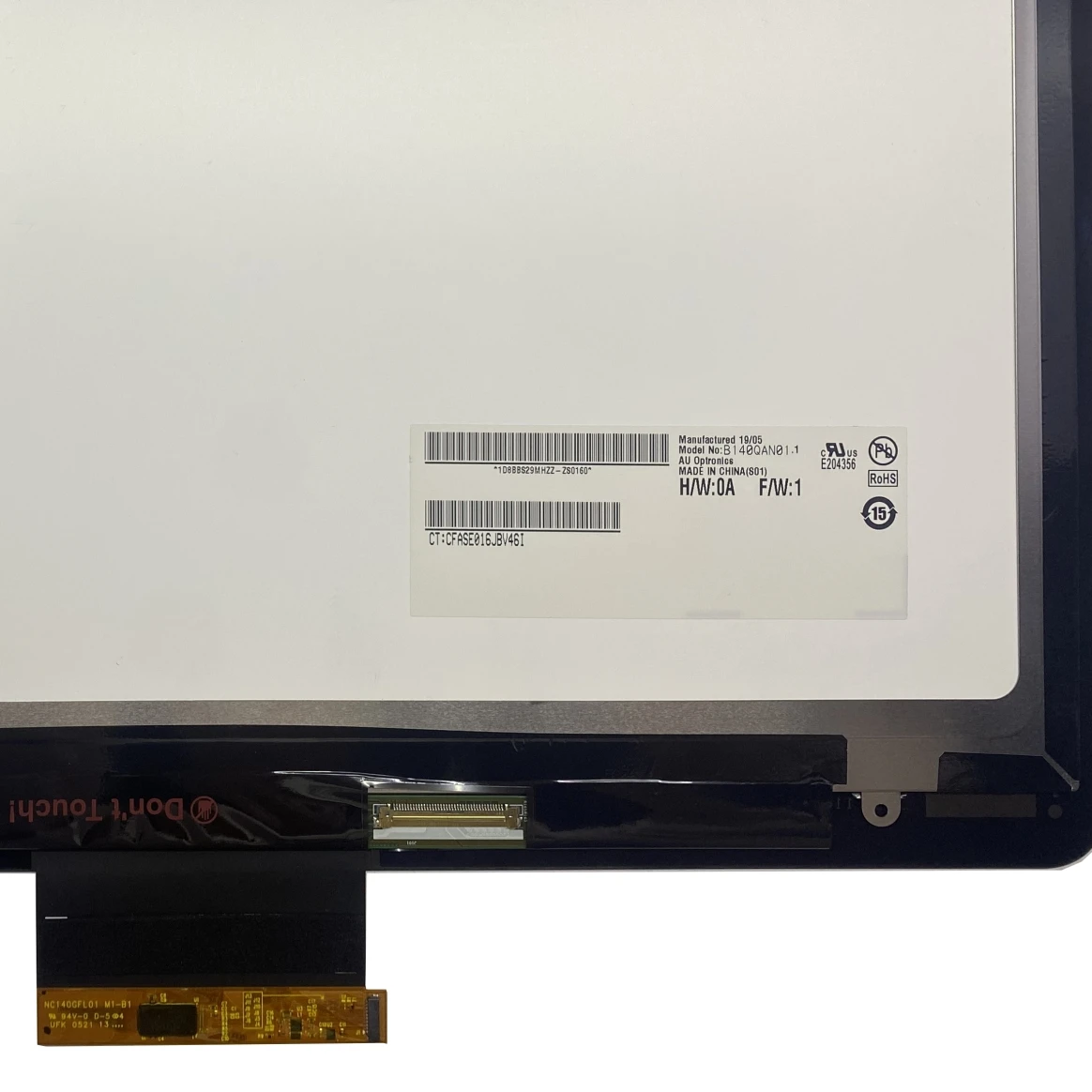 For HP B140QAN01.1 2560*1440 30pin Touch Panel 14.0''inch Laptop Lcd Screen Assembly