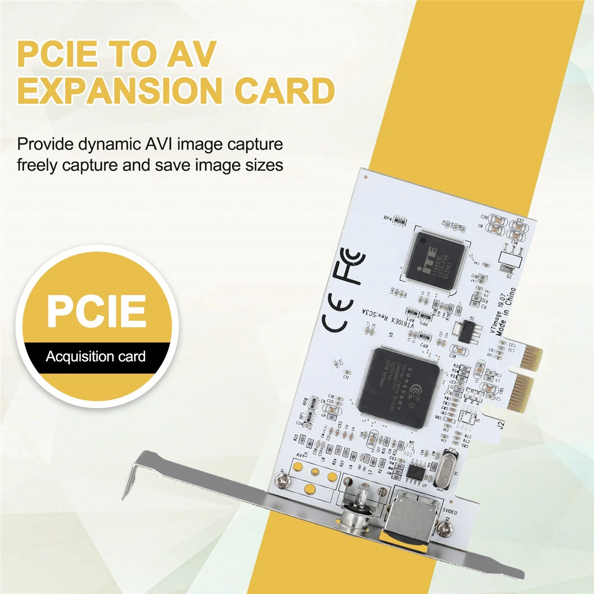 Shop Now PCIE Expansion Card PCIE to AV Surveillance HD 640X480 Resolution Video Capture Card Image Capture Card
