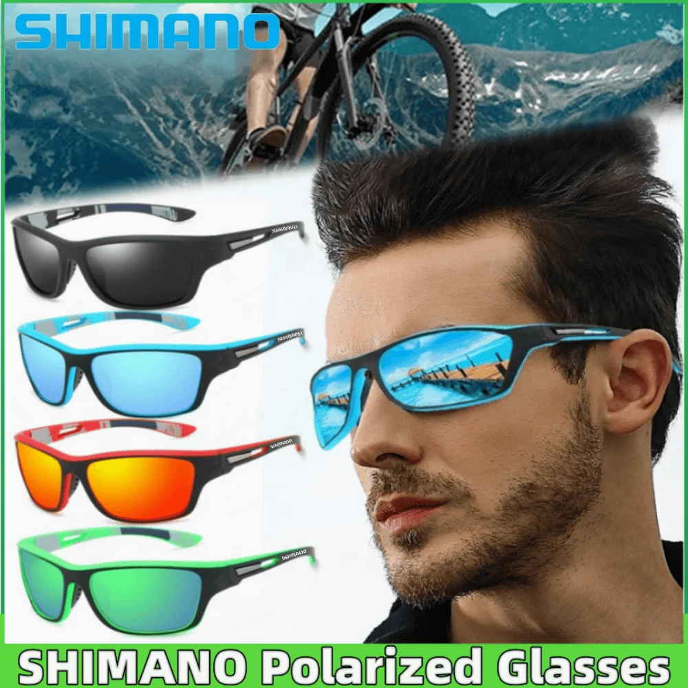 Nuevas gafas de ciclismo SHIMANO para hombre y mujer, gafas polarizadas de alta definición para deportes al aire libre, a la moda, se pueden combinar con estuche para gafas