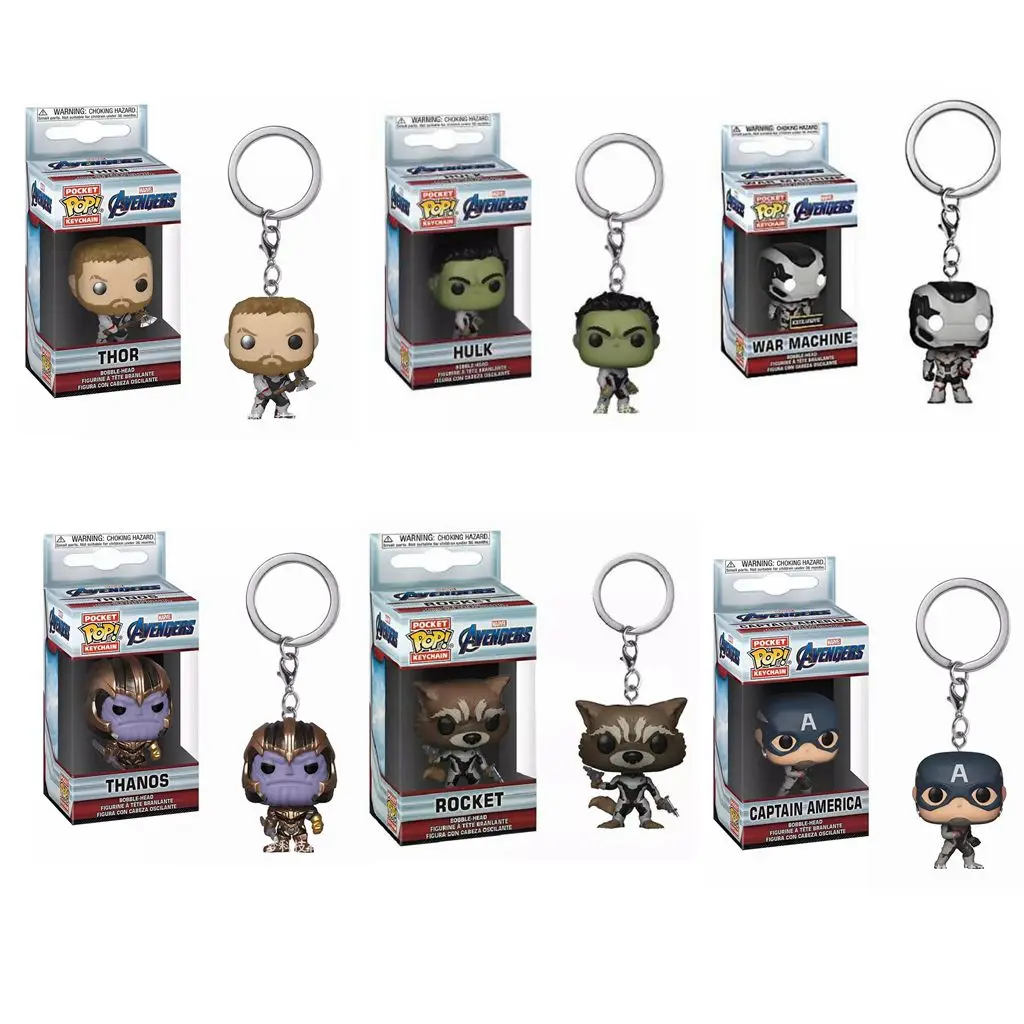 Новинка, брелок Funko Pop, фигурка Капитана Америка, машина войны, Халк Тор танос, ракета, экшн-фигурки, игрушки