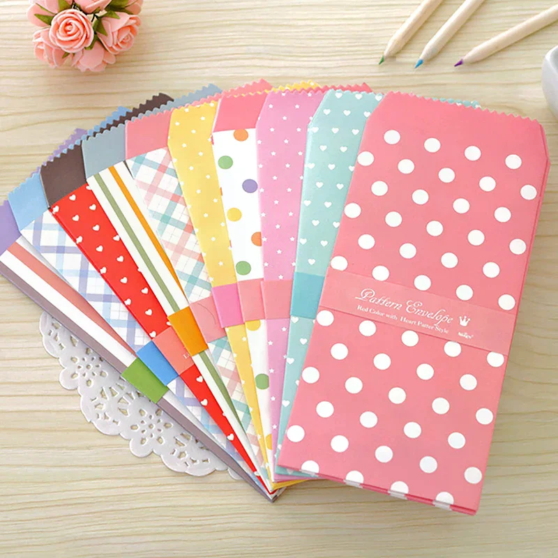 

5pc Mixed Candy Color Envelopes Saving Cash Budget Envelopes Packaging Gift Craft Envelopes DIY Money Organizer Home Office