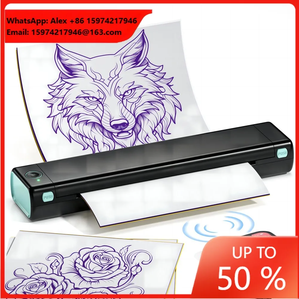 Phomemo M08F Wireless Tattoo Stencil Printer Portable Thermal Transfer Machine A4 Mobile Body Art Maker For Studio Travel