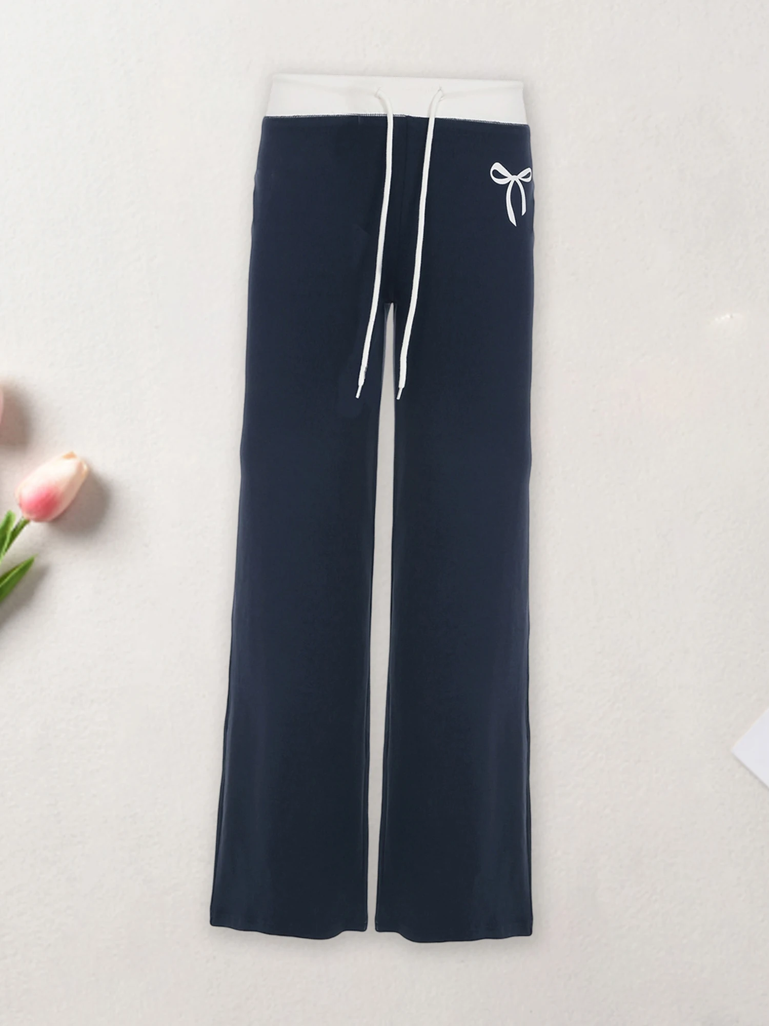 Calça jogger feminina com cintura elástica e bolsos, calça de moletom leve com cordão, calça atlética ativa