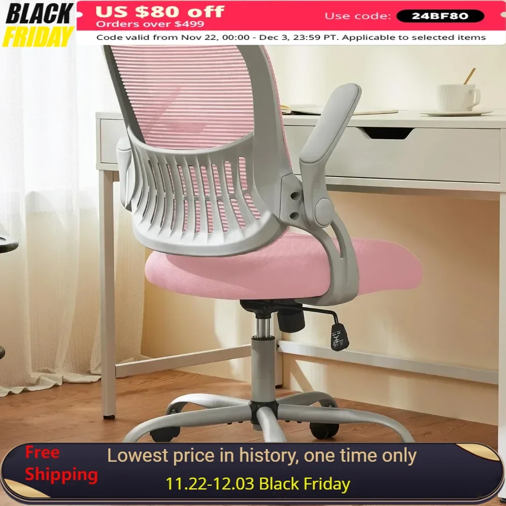 

Office Chair, Ergonomic Mid-Back Mesh Rolling Work Swivel Task Chairs with Wheels, Comfortable Lumbar Support,Office Chair