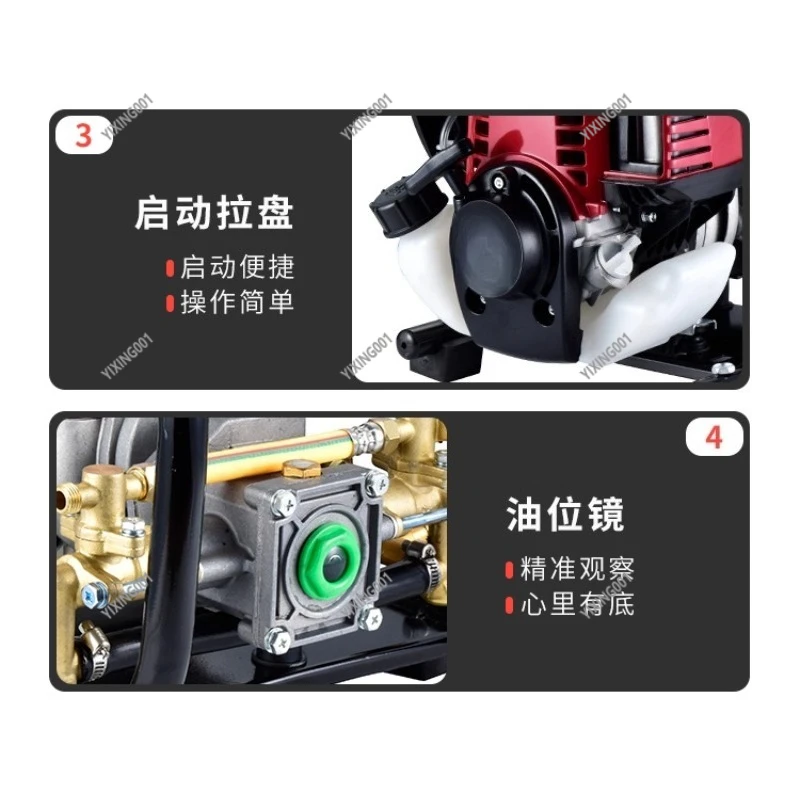 Portable  Sprayer - 4-Stroke High-Pressure Integrated Tool for Orchard Garden Disinfection & Farm Car Wash