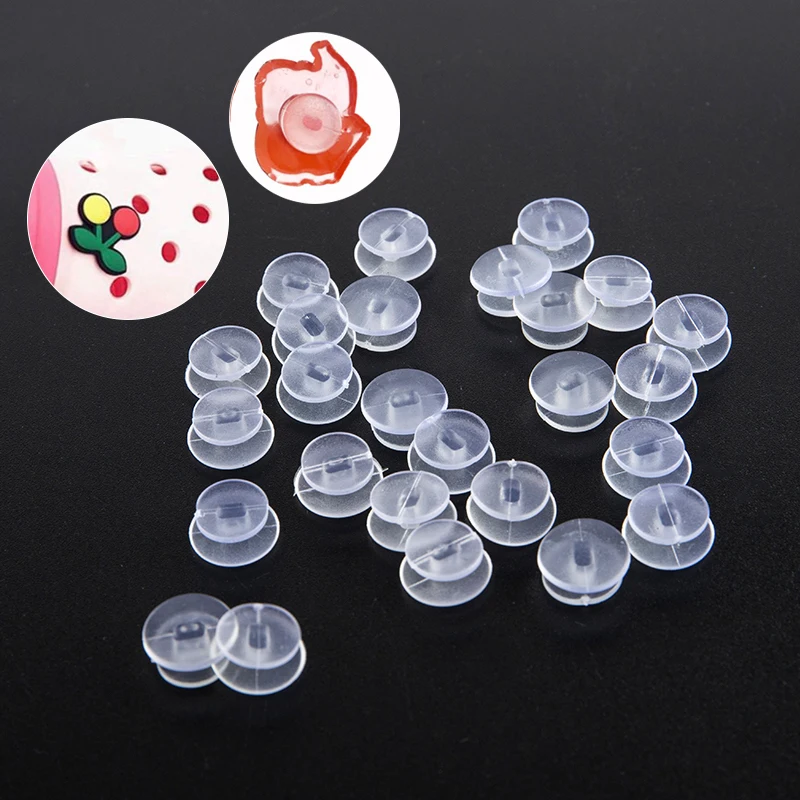25Pcs Transparent Buttons DIY Shoe Charms Sandal Accessories Jewelry Decor for Creative Crafts