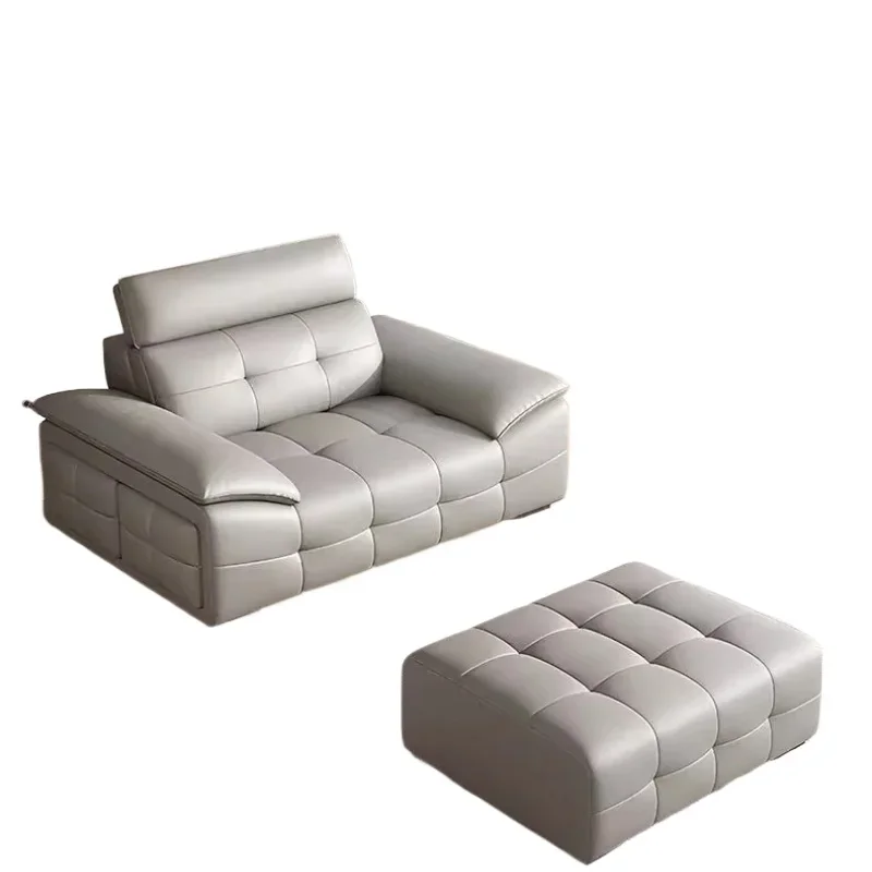 

Minimalist leather sofa Living room multi-functional storage straight row Lawrence leather sofa