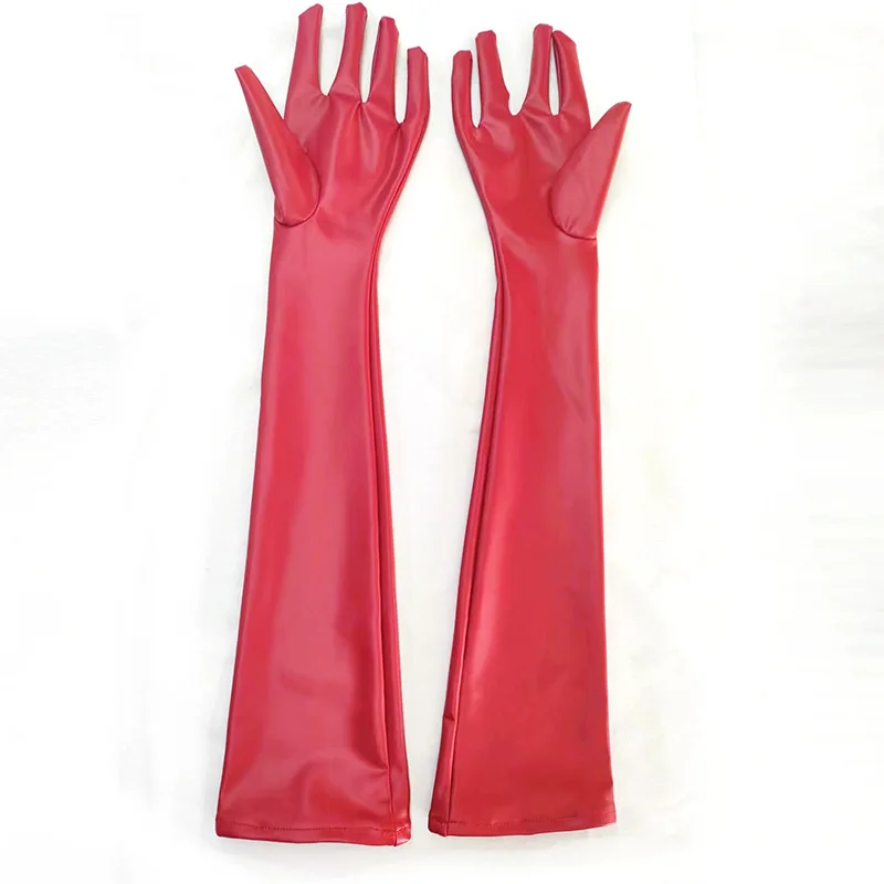 Sexy PU leather gloves Latex Faux Leather Long Glove Punk Gloves Sexy Hip-pop Jazz Outfit Mittens Cosplay Costumes Accessory