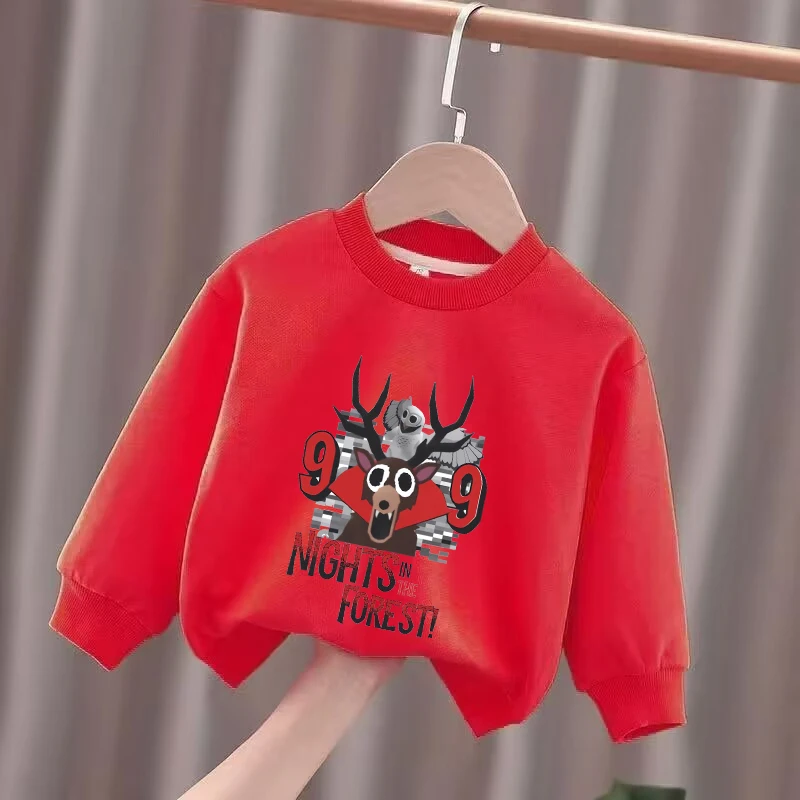 جديد 99 ليال في الغابات الأطفال هوديس بنين بنات يوميا عارضة البلوز الكرتون أنيمي طويلة الأكمام أعلى طفل هدية عيد ميلاد #5