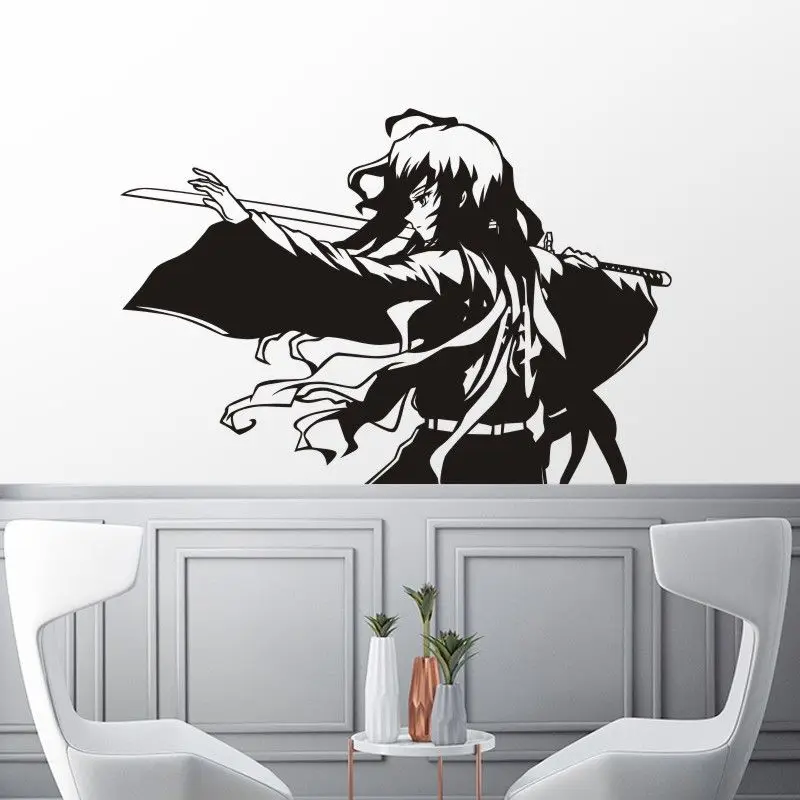 Demon Slayer Naklejka na ścianę Naklejka samochodowa Tokitou Muichirou Kanroji Mitsuri Vinyl Decor Dekoracja domu Anime