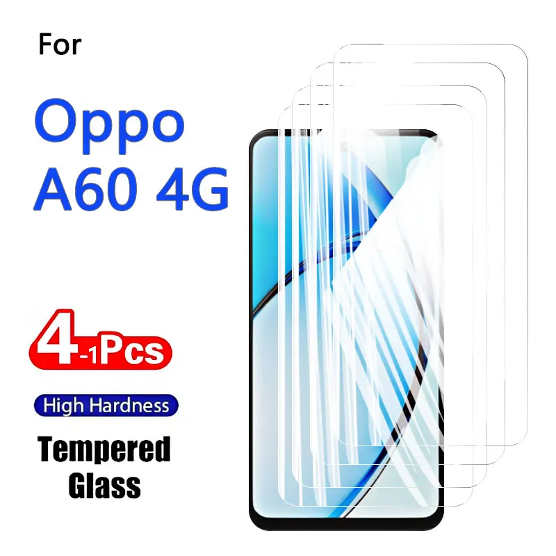 1–4 Stück Displayschutzfolien für Oppo A60 4G, gehärtetes Glas, Kristallschutz, hohes Aluminium, kratzfeste Hülle, freundlicher Fingerabdruck