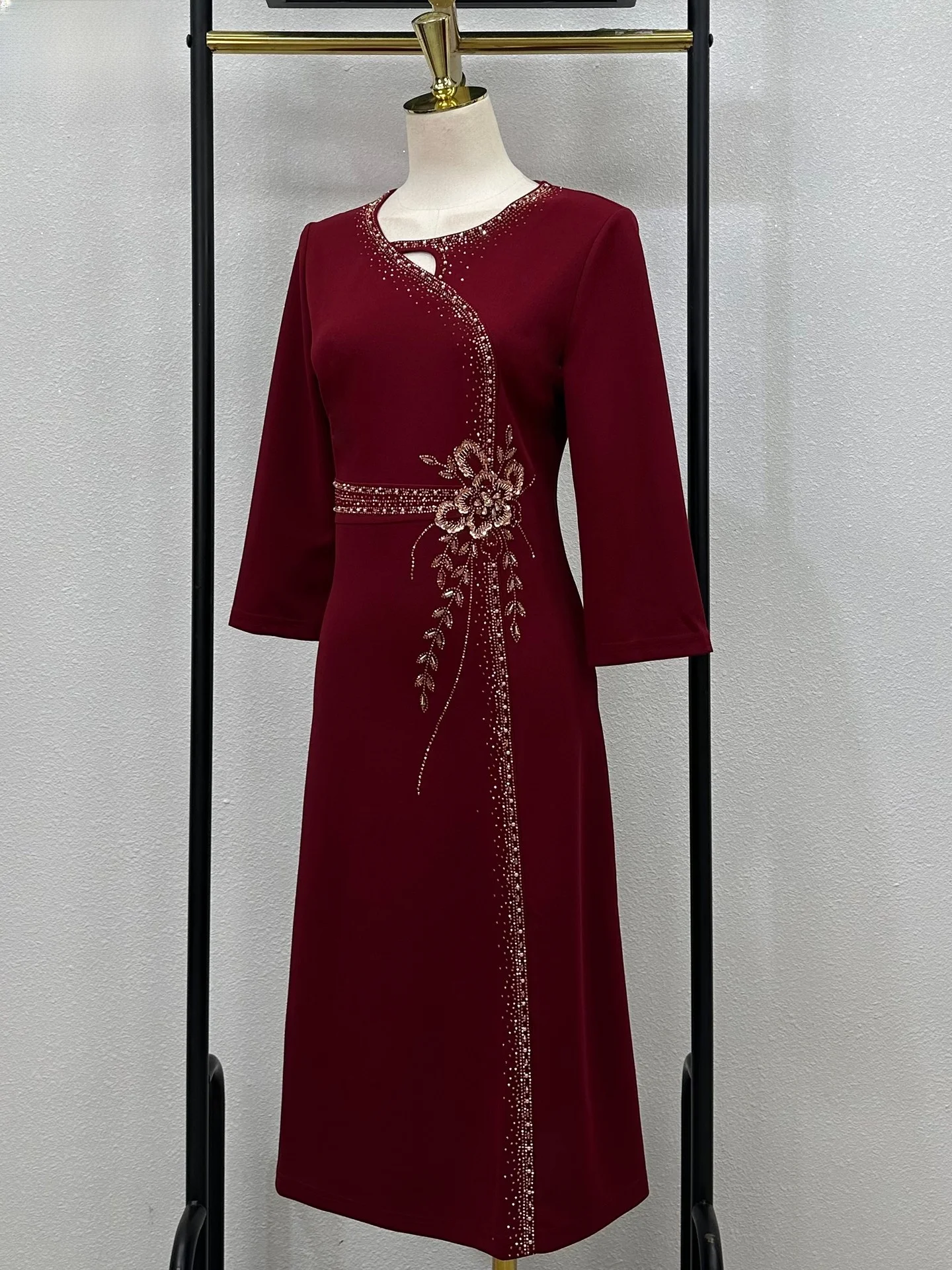 

Ele Mid-Length Dr for Young Mothers at Wedding Banquets Luxury High-End Mother-In-Law Drinking Ceremony Skirt