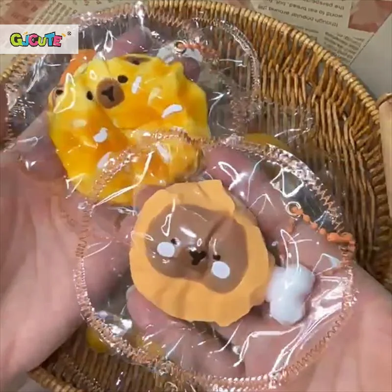 Süßes lustiges Capybara Pinch Squeeze Toy Silikon Stress Relief Toy Cream Mud Feel Dekompression Slow Rebound Toy Schlüsselanhänger Charm Geschenke