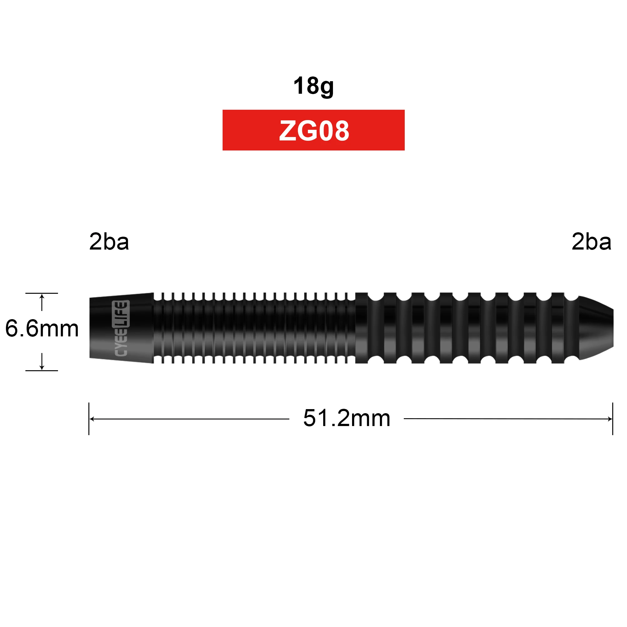 CyeeLife-Soft Dart Barrels, 18 Gram, Tungsten, 90%, Plastic Tip, Dart Board, No Accessories, 3Pcs - view 2