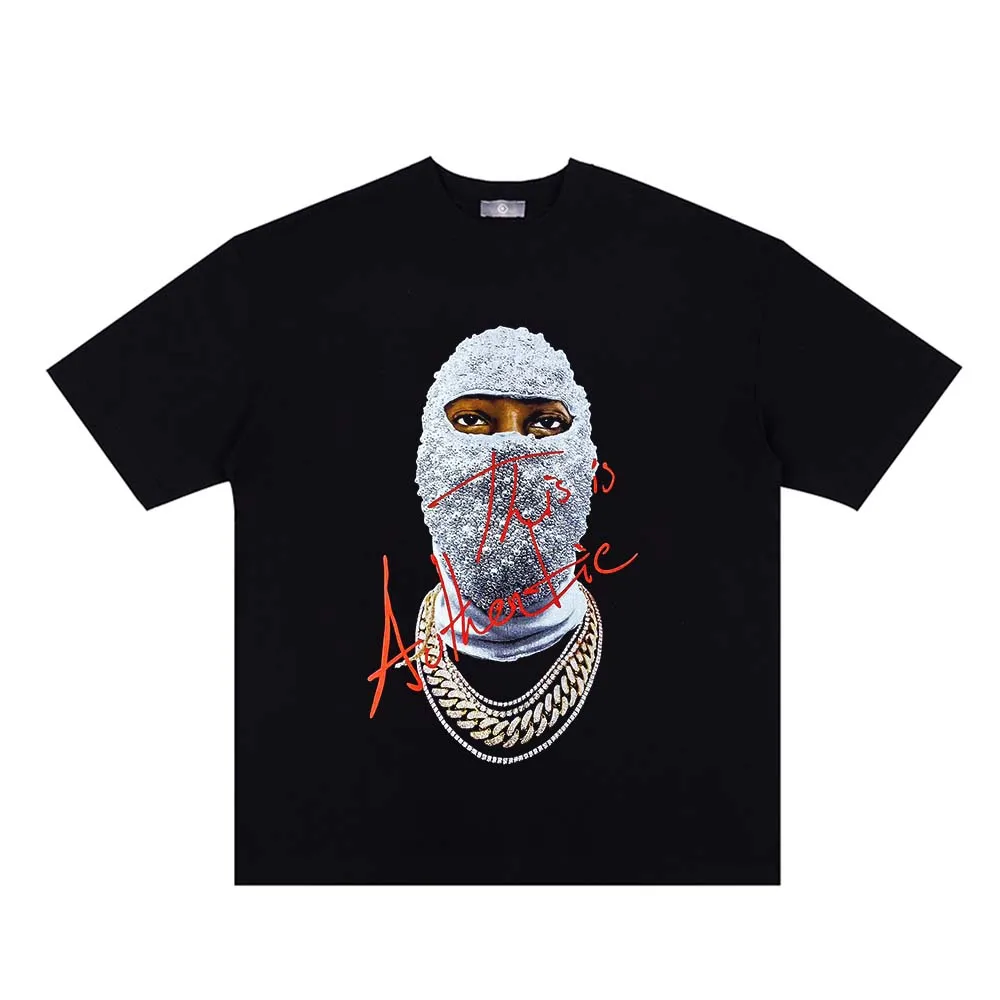 Oversized T-Shirt Vintage Hip Hop Masked Man Print T Shirt Streetwear Men Harajuku Washed Tshirt Summer Short Sleeve Cotton Tees