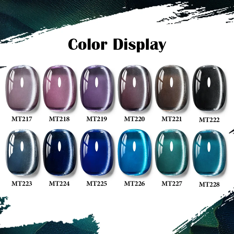 7ml Glass Beads Holographic Cat Eye Magnetic Nail Polish Blue Purple Glitter Gel Magnetic Galactic Effect Autumn Winter Gel Nail