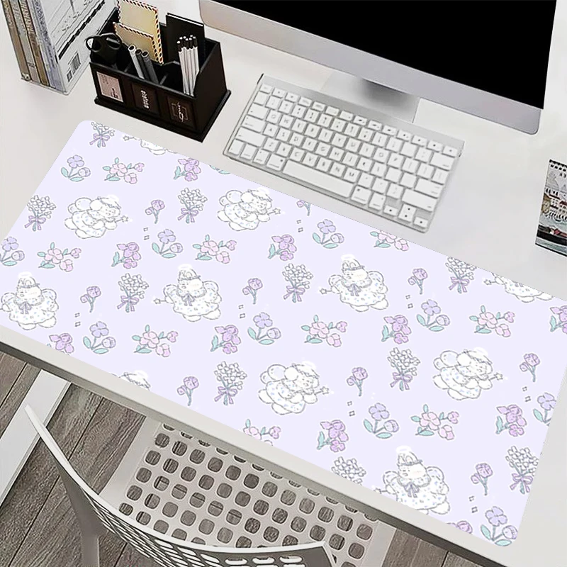Purple Mouse Pads Computer Accessories Gaming Keyboard Desk Mat Designed specifically Bunny Rabbit