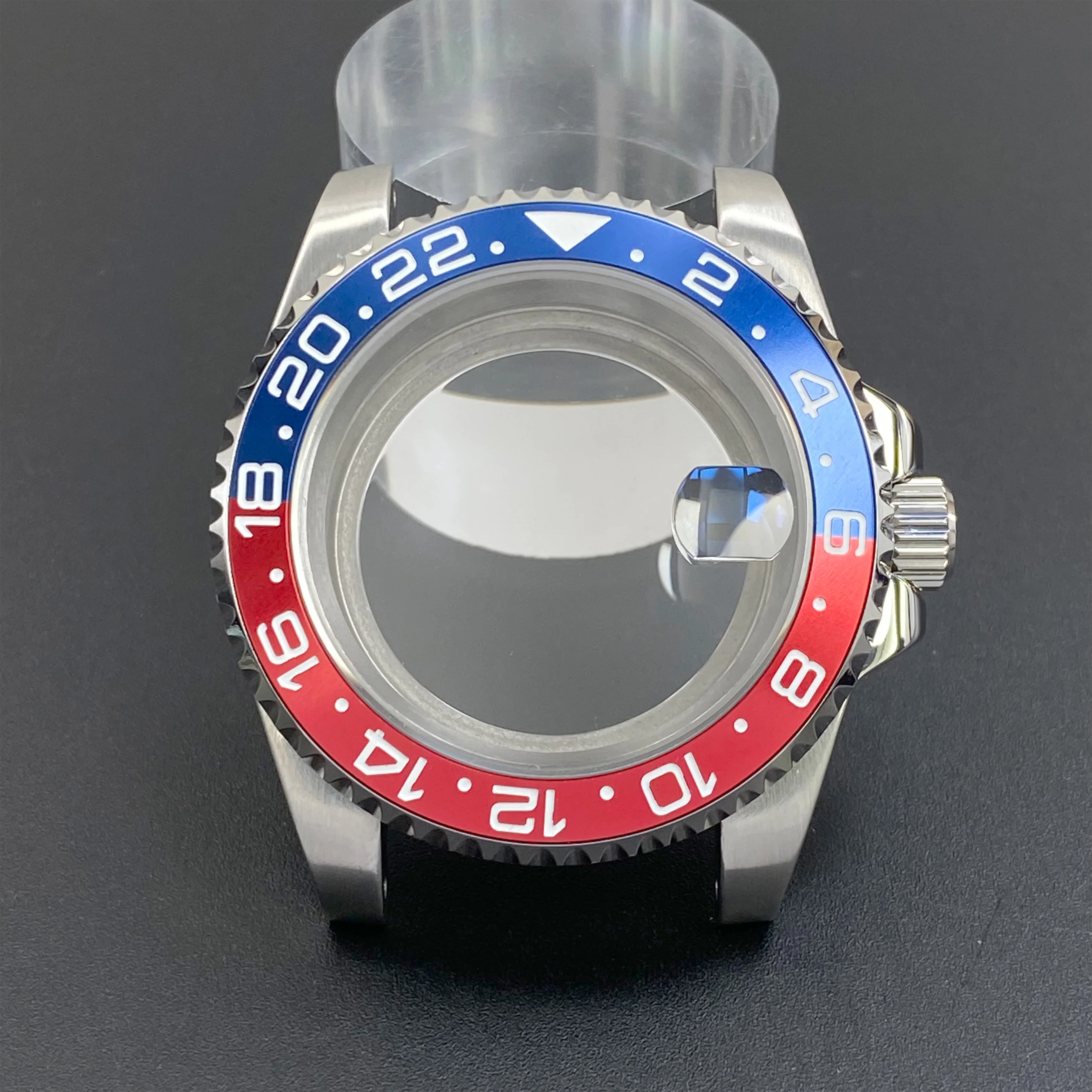 40mm NH35 Watch Case 120 Clicks Sapphire Glass SUB Ceramic Blue Luminous Bead Compatible with NH34 NH35 NH36 Movements case