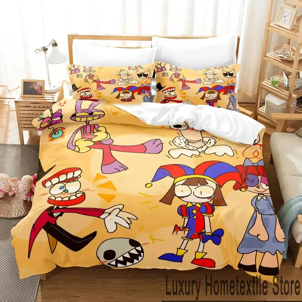 3D Print Cartoon Amazing Digital Circus Bedding Set Double Twin King Duvet Cover Comforter Pillowcase Boys Girls Adults Bedroom