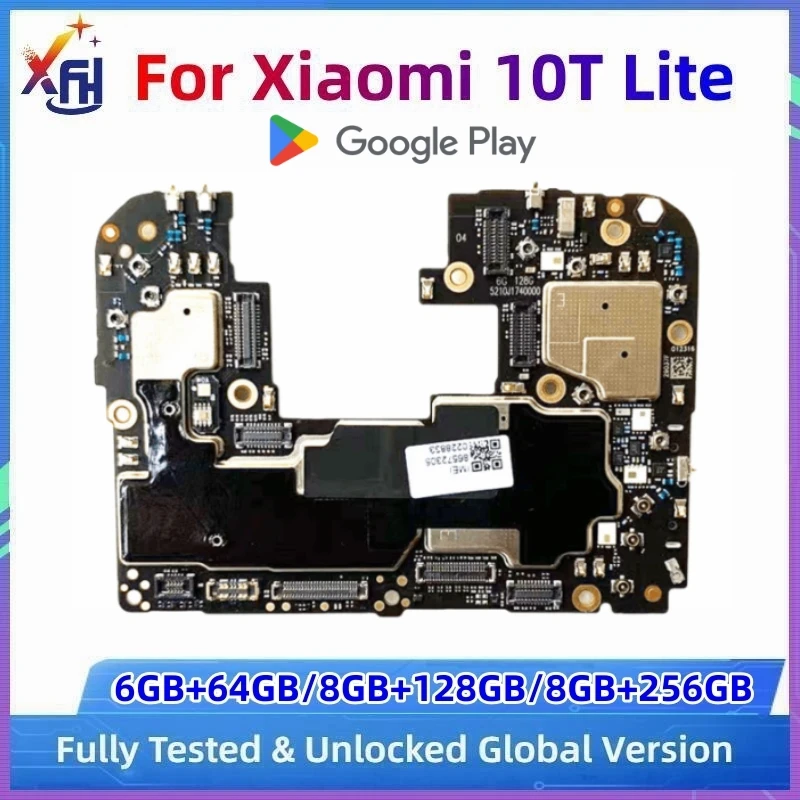 

Mainboard for Xiaomi Mi 10T Lite 5G, Unlocked Motherboard, Logic Board, Global Version, 128GB, 256GB, with Google Installed