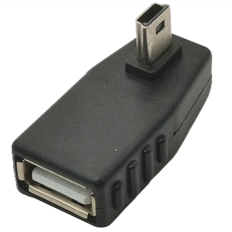 Mini USB 5Pin męski na USB żeński 90-stopniowy konwerter kątowy Złącze synchronizacji danych Adapter OTG do samochodów MP3 MP4 Tablety Telefony