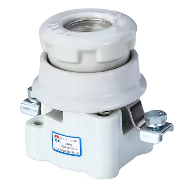 RL1-100 Spiral Type Ceramic Fuse Base Low Voltage Durable AC Fuse Links 380V for Electrical Circuit Protection