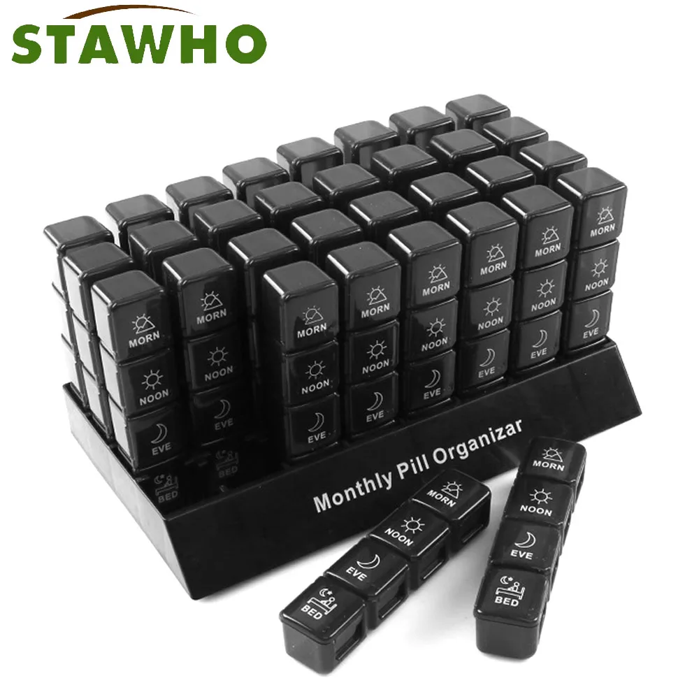 

Органайзер для ящиков для таблеток на месяц, 1 шт., 4 раза в день, утро-неуна, вечерняя ночь, большие 32 ежедневные футляры для таблеток с отделениями
