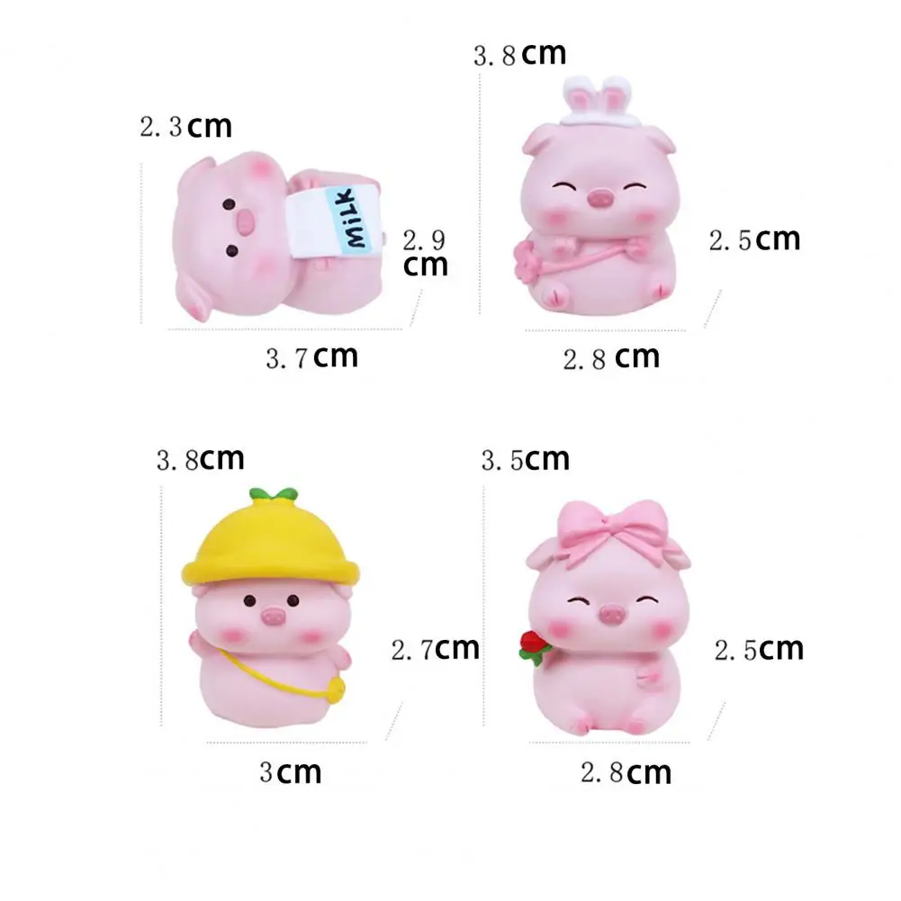 Attractive Animal Figurine Novelty Miniature Statue Fine Workmanship Kindergarten Pig Miniature Statue  Desktop Ornament