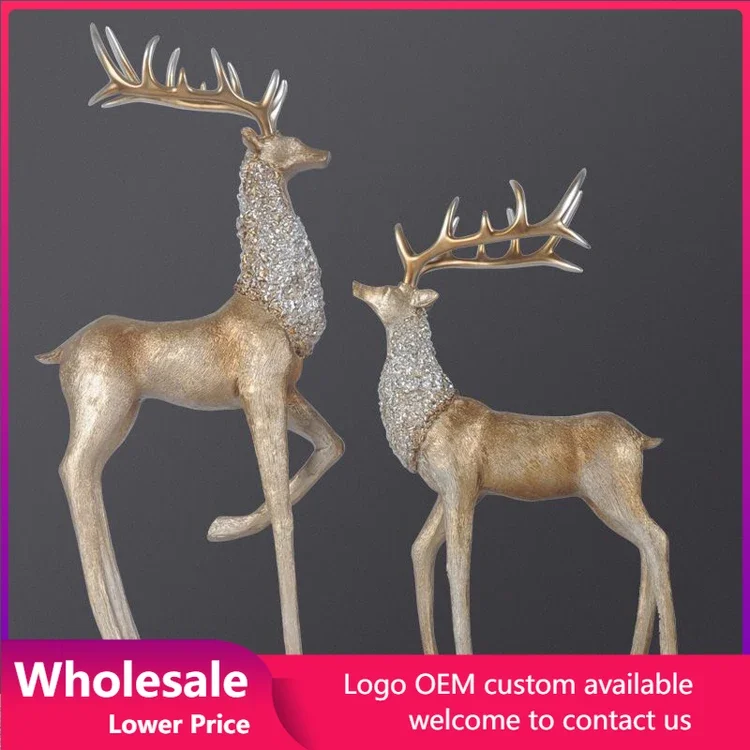

Creative Resin Deer Ornaments Home Furnishing Livingroom Office Cafe Desktop Home Decoration Accessories Classical Modern
