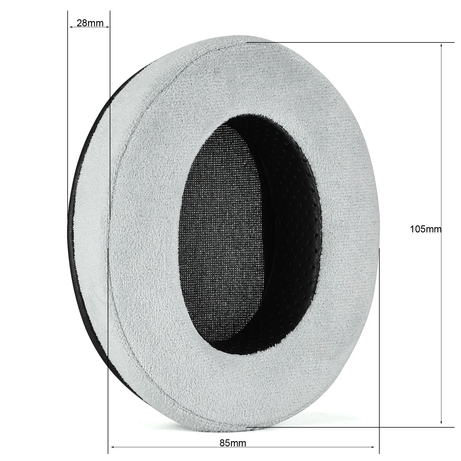 YAYINCC Ersatz-Memory-Schaumstoff-Ohrpolster aus grauem, mattiertem Stoff für Brainwavz HM5 Headset, Reparaturteile, sehr angenehm zu tragen. – Detail 6