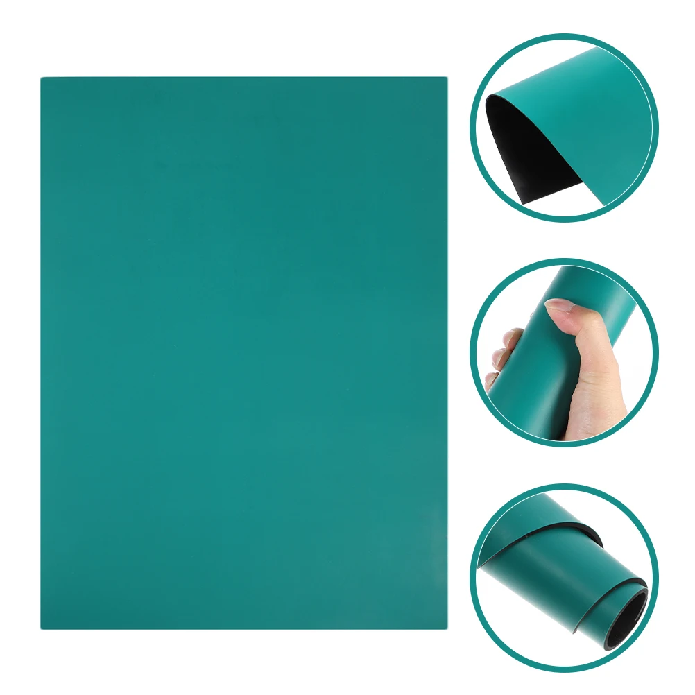 2 Pcs Anti-static Table Mat 30CMX40CM Heat Resistant Desk Pad Rubber Repair Workstation Soldering Mats Grounding Silicon