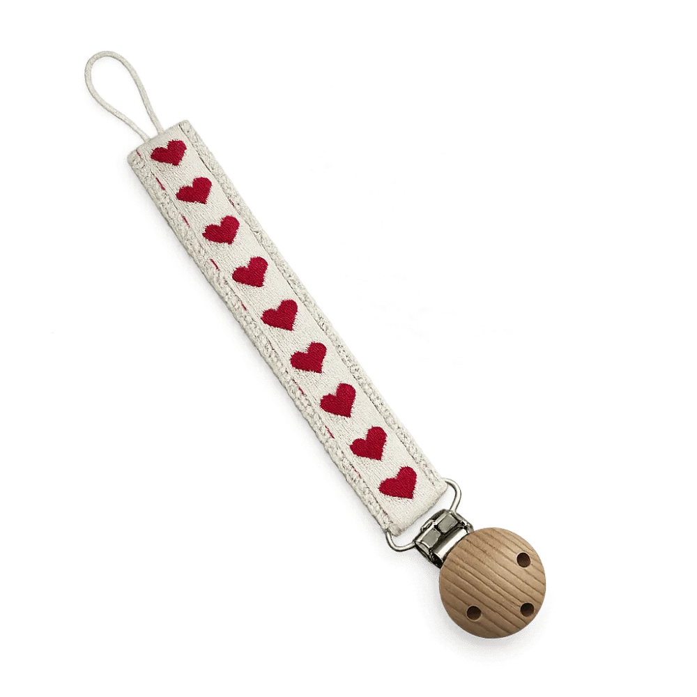 

Heart Daisy Printed Flower Print Dummy Nipple Holder PP Anti-drop Wooden Baby Pacifier Chain Colorful Lace Floral