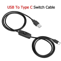 USB To Type C Switch Cable DC 5V 2A Power Supply Extension Wire On/Off Button Switch Electriccal Line For Phone Lamp LED Light