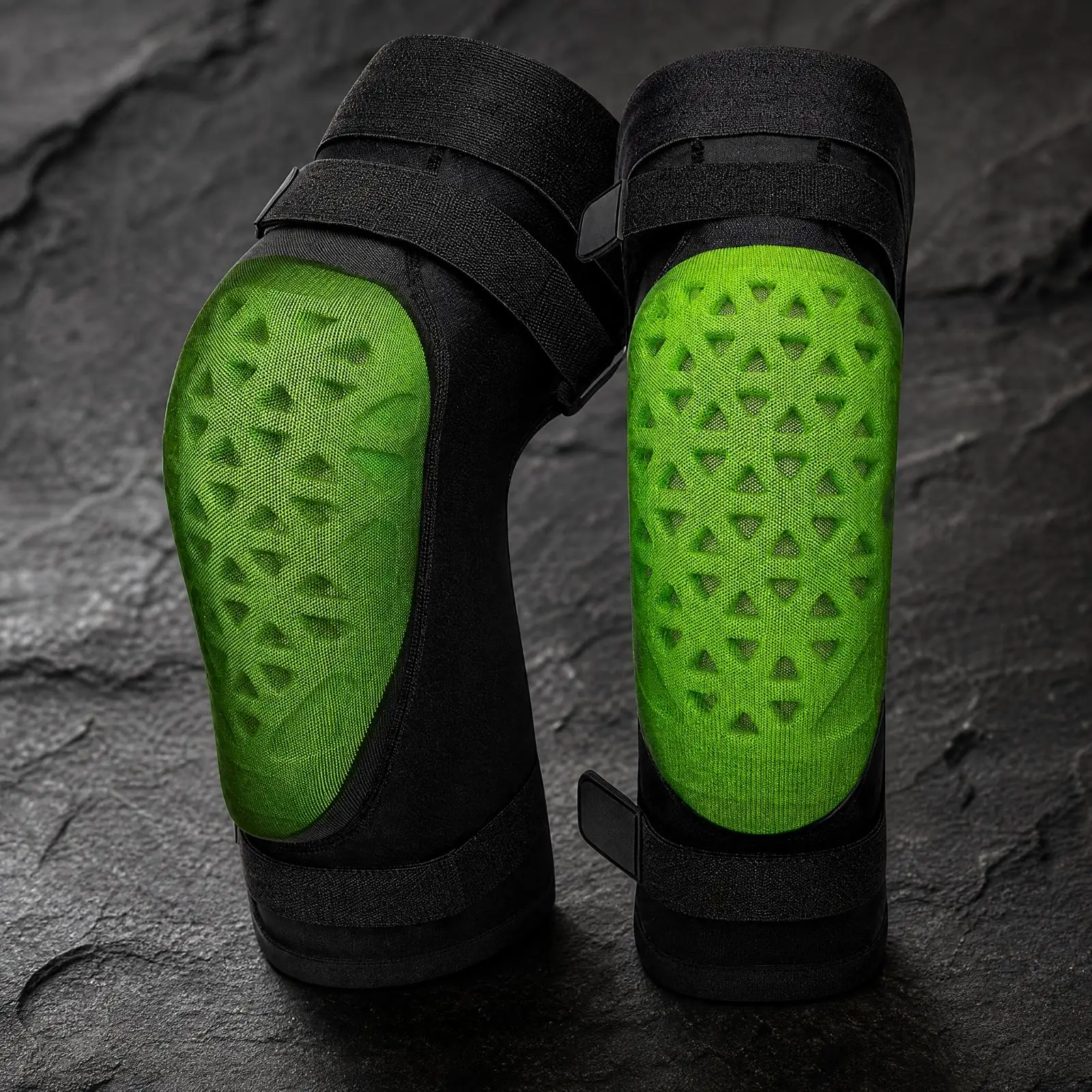 Shock Absorb Knee Pad for Motocross Skiing Skating with Contoured Construction and Adjustable Closure