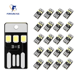 20pcs Mini USB LED Book Light Pocket Card Lamp Keychain 0.2W SMD Portable Night Reading Light for Laptop Computer Power Bank