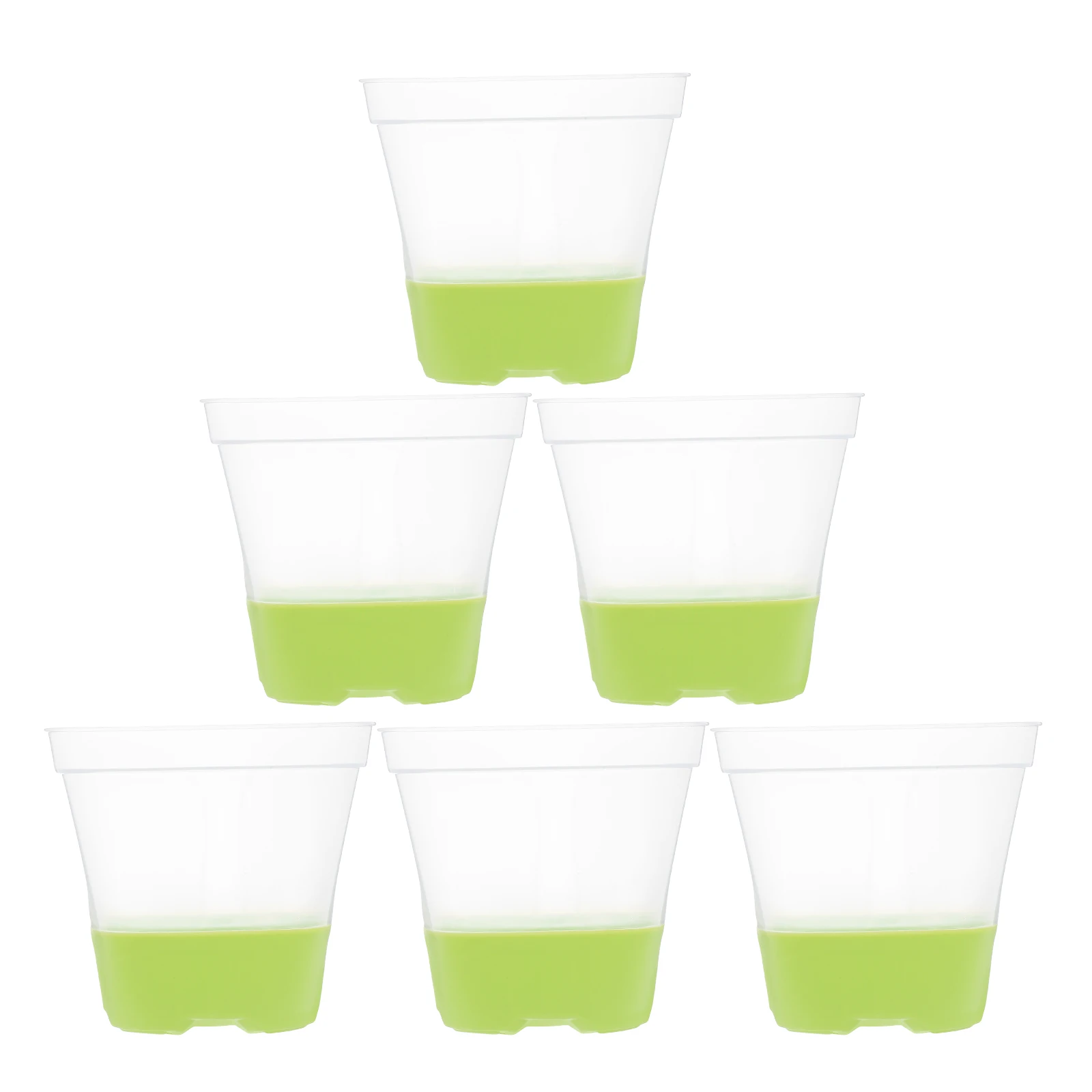 

6Pcs Square Transparent Nursery Pot Breathable Silicone Base Reusable Seedling Container Clear Plant Grower Indoor Outdoor
