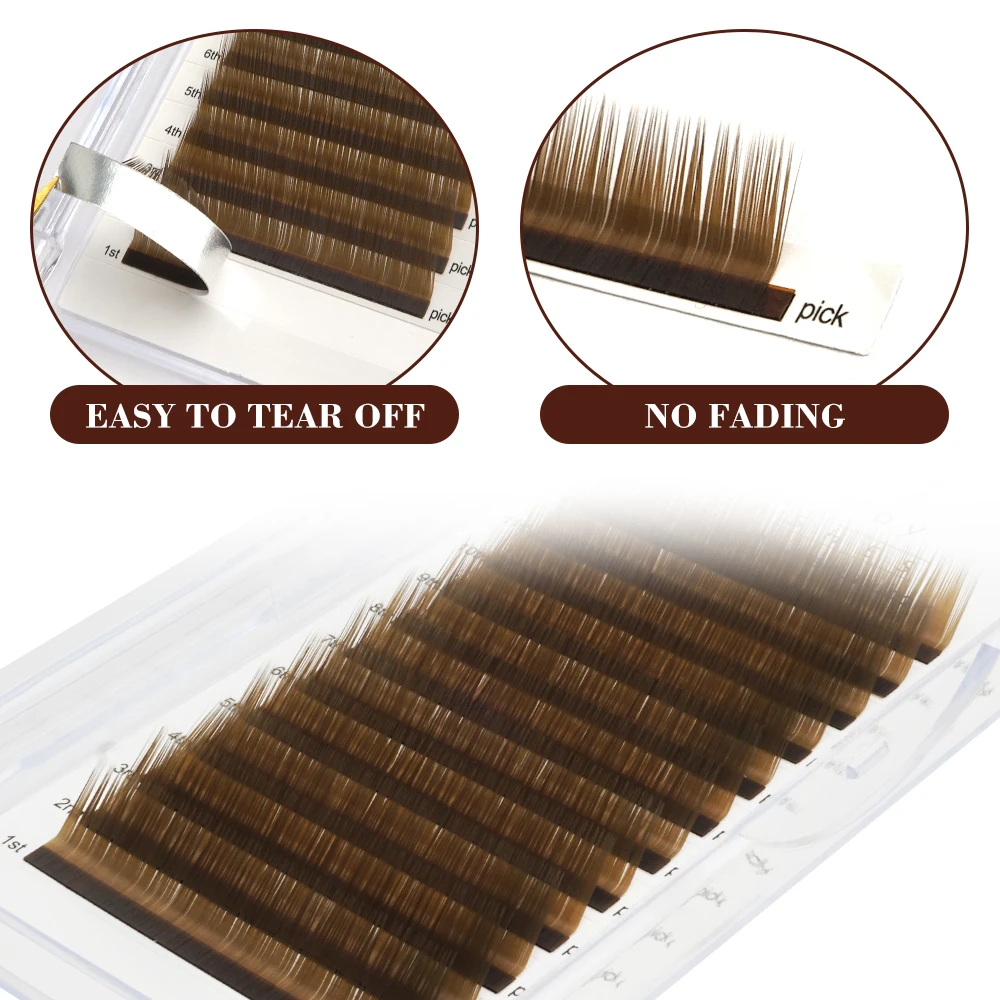 JOMAY 0.05mm L M Brown Eyelash Extension Mix Length Mink Individual Eyelash Lashes High Quality Color Natural Korean Eyelashes