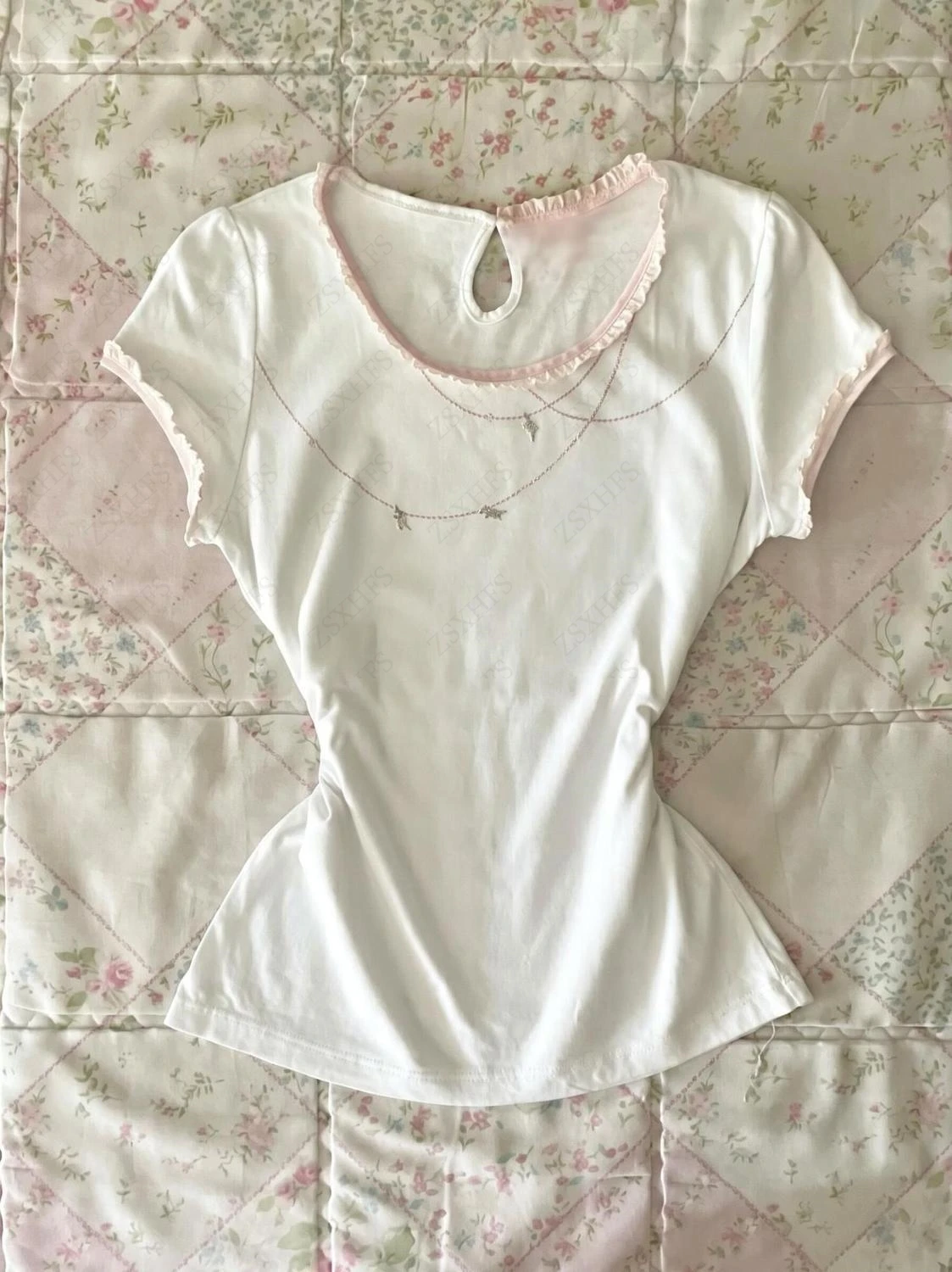 Sweet Girl Harajuku T shirts Women Clothes Slim Punk T Shirt white Vintage Clothes Femme 90s Gentle Y2k Cuteore Aesthetic Tops