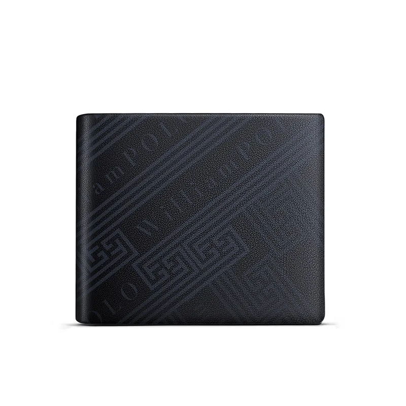 Fashionable leather wallet, men's short card holder, personalized high-end card bag