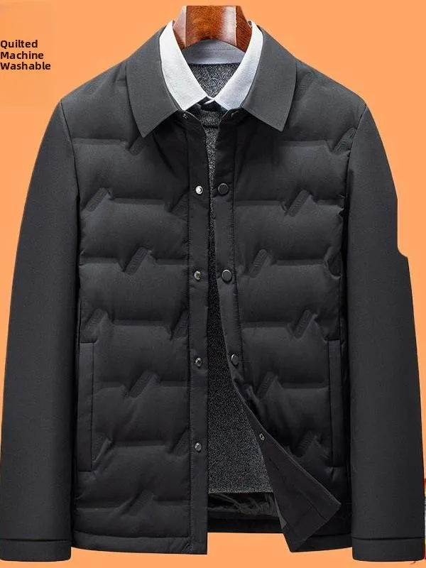 

Men's Quilted Jacket 90 White Duck down Filling Stand Collar Warmth Outerwear YR25622 Fashionable Thickened Modern Style