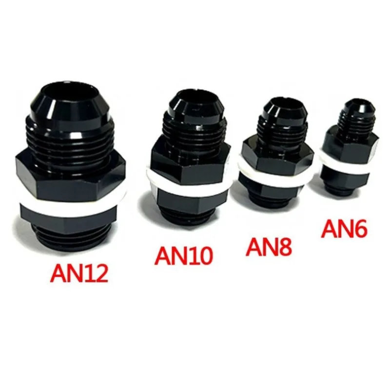 

QIANBAI Aluminum Fuel Cell Bulkhead Fitting AN6 AN8 AN10 AN12 Accessories Black Fuel Cell Bulkhead Adapter Fitting