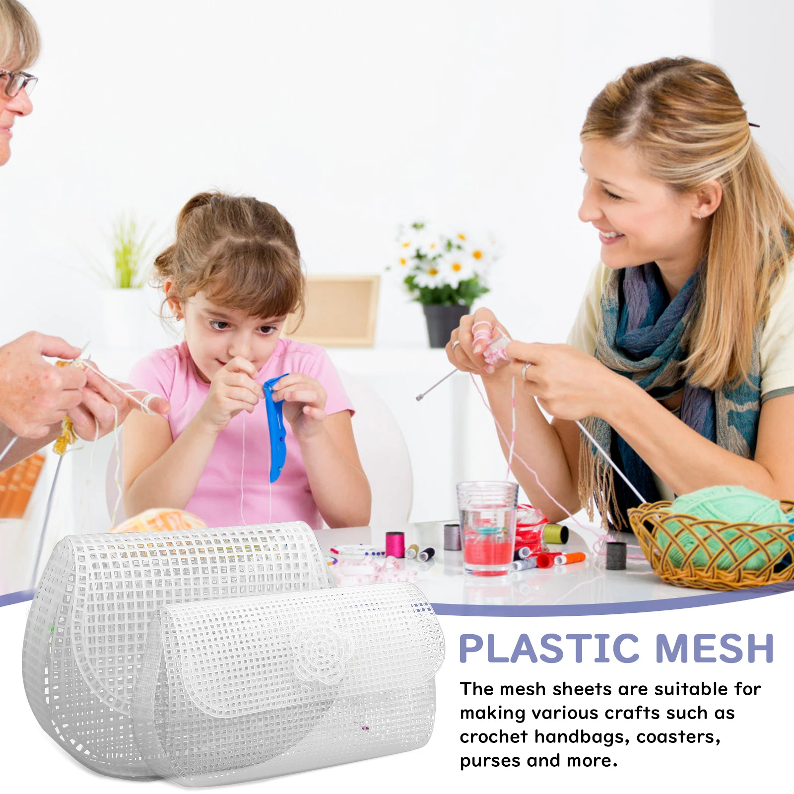 

6Pcs Plastic Canvas Sheet White Mesh for Crafting Sewing Bags DIY Handicraft Quilting Crochet Knitting Weaving Material Supplies