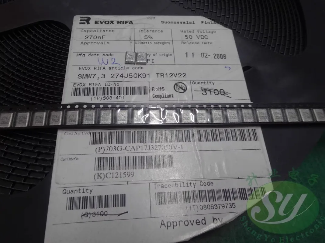 

10PCS SMW7.3 0.27uf/50v 270nf u27 274 New chip film capacitor