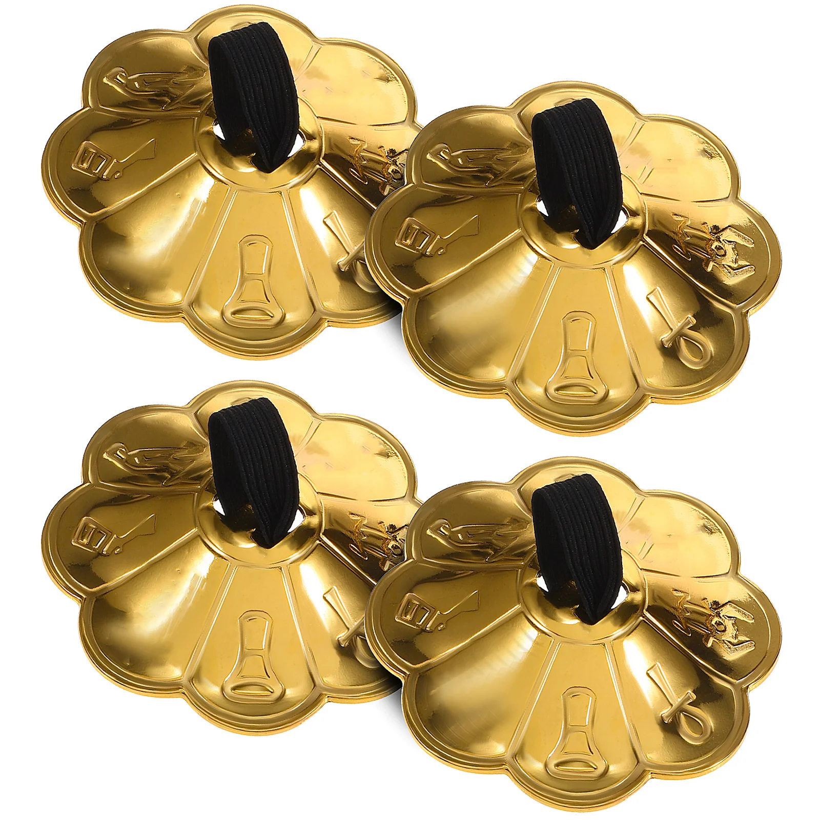 

2Pairs Hand Finger Cymbals Copper Belly Dance Percussion Instrument with Elegant Plum Blossom Lace for Dancer Party Stage Music