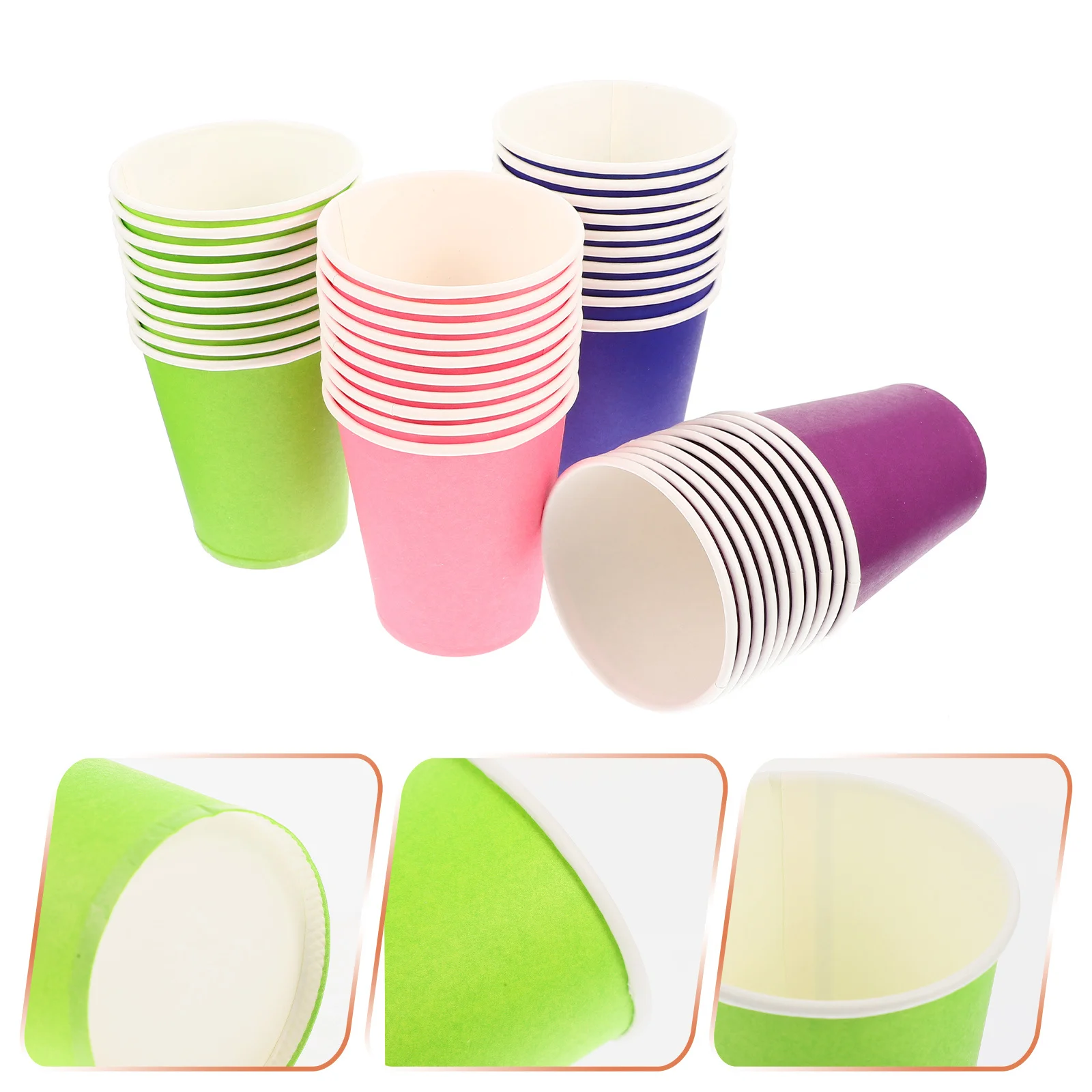 100 قطعة أكواب ورقية سميكة للاستعمال مرة واحدة أكواب رسم يدوية ملونة يمكنك صنعها بنفسك مستلزمات فنية للأطفال مواد رسم جرافيتي إبداعية للأطفال #4