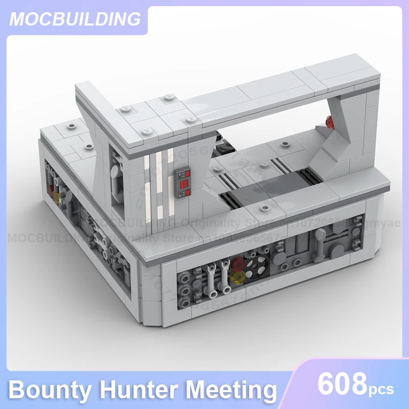 Diorama per riunioni Bounty Hunter con attacco SSD modulare in scala midi e grandi blocchi di costruzione MOC multiuso 608 pezzi