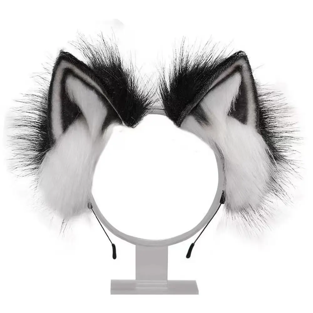 Bandeau de sauna d'oreille de chat en peluche mignon, cerceaux de cheveux d'anime de simulation, accessoires de paupières, bandeau fait main, fête costumée
