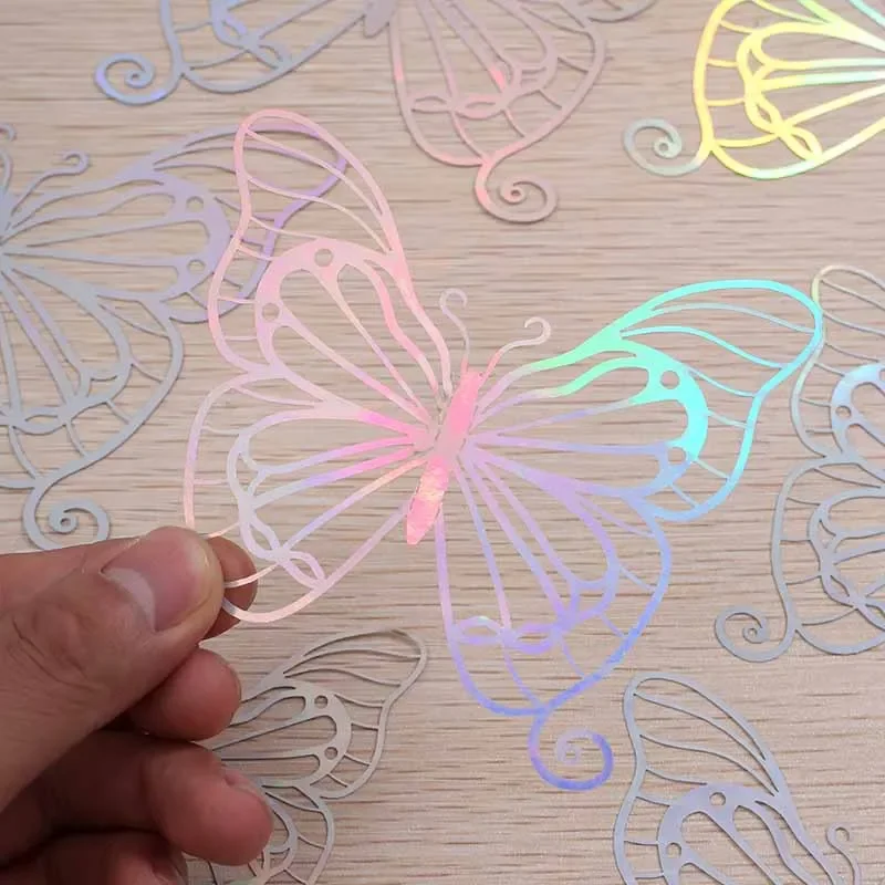 3D Texture Lines Hollow Butterfly Wall Pasted Polka Dot Dazzling Refrigerator Window Home Holiday Decoration Stickers Crafts