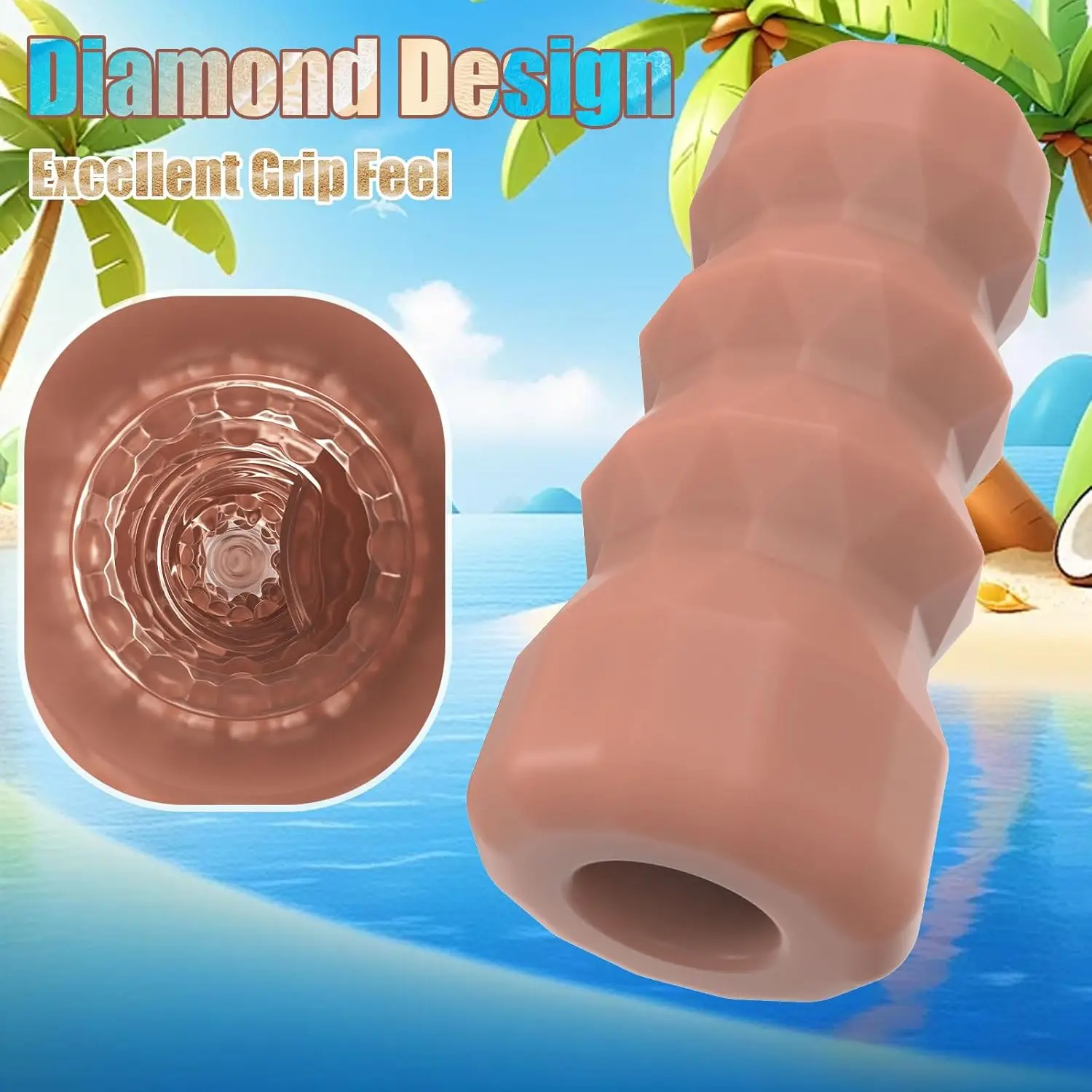 Juguetes sexuales masturbador masculino: Stroker de vagina de bolsillo, funda de masturbación masculina de TPE con textura 3D, juguete sexual de mamada para entrenamiento de pene